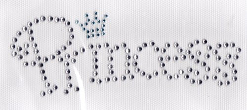 Princess with small crown Iron On Hot Fix Transfer Rhinestone -- Clear and Lt.Blue