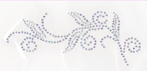 Neckline(rh) Iron on Hot Fix Rhinestone Transfer --Ab Clear