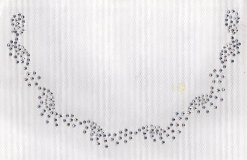 Neckline Iron On Hot Fix Rhinestone Transfer -- AB Clear