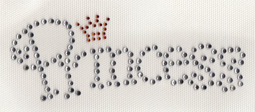 Princess with small crown Iron On Hot Fix Transfer Rhinestone -- Clear and Orange