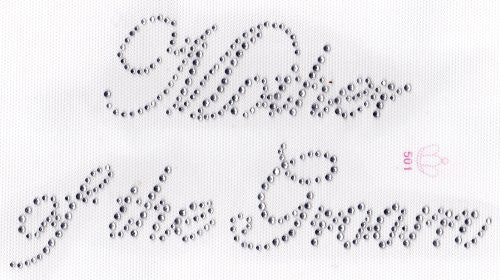 Mother of the Groom Iron On Hot Fix Rhinestone Transfer -- Clear