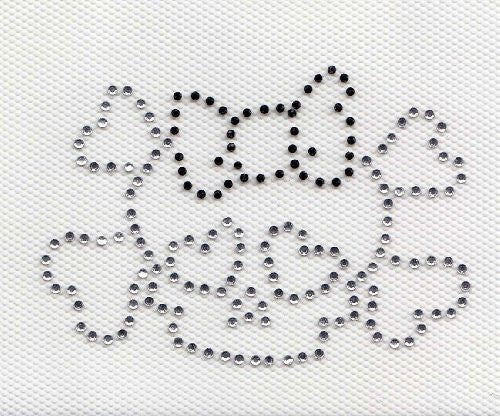 Small Skull Iron On Hot Fix Transfer Rhinestone --Clear and Black