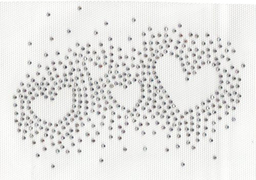 Heart Iron On Hot Fix Transfer Rhinestone -- AB Clear