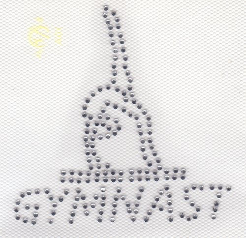 Gymnastic girl Iron On Hot Fix Rhinestone Transfer -- Clear