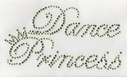 Dance Princess Iron On Hot Fix Transfer Rhinestone --Green