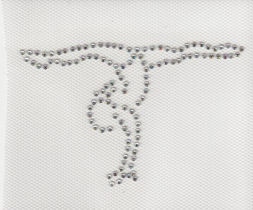 Gymnastic girl (small) Iron On Hot Fix Rhinestone Transfer -- AB Clear
