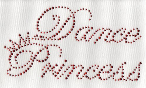 Dance Princess Iron On Hot Fix Transfer Rhinestone -- Red