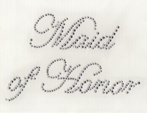 Maid of Honor Iron On Hot Fix Rhinestone Transfer -- Clear