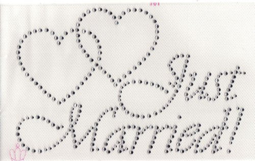 @Fedol Just Married Iron On Hot Fix Transfer Rhinestone -- Clear