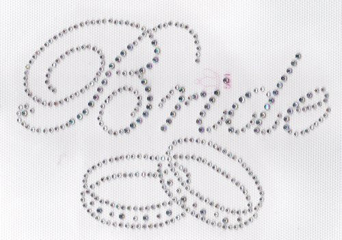 Bride with ring Iron On Hot Fix Rhinestone Transfer -- AB Clear