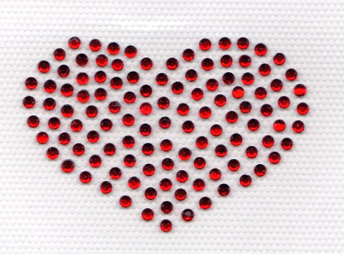 Red Heart Iron On Hot Fix Rhinestone Transfer -- small