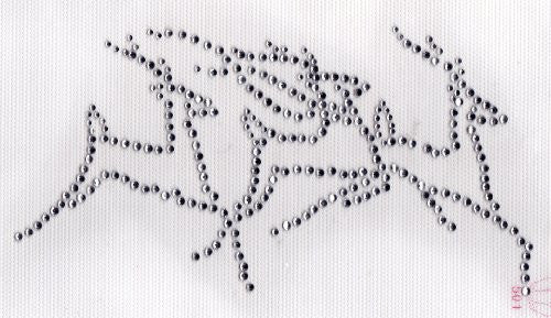 Reindeers Iron On Hot Fix Rhinestone Transfer -- Clear