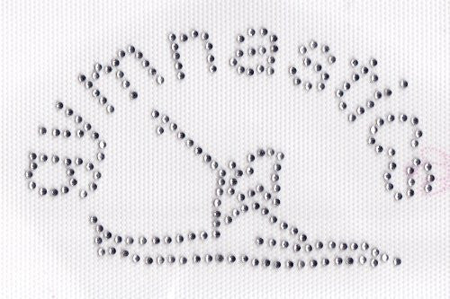 Gymnastic girl (small) Iron On Hot Fix Rhinestone Transfer -- Clear