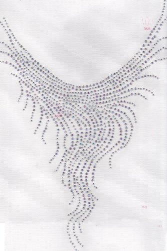 @Fedol Extra Large Neckline Iron On Hot Fix Rhinestone Transfer -- AB Clear