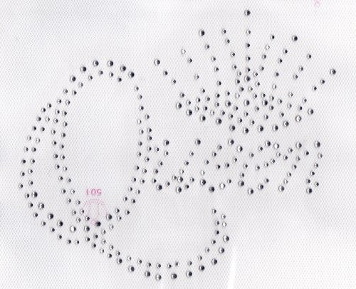 Queen Iron On Hot Fix Transfer Rhinestone 6.5" x 5.5"