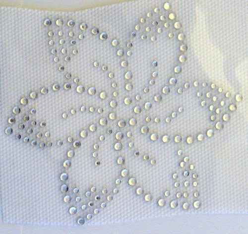 Flower Iron On Hot Fix Transfer Rhinestone --Clear