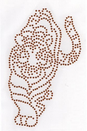 Tiger Iron On Hot Fix rhinestud Transfer -- Gold/Yellow