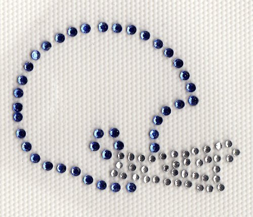 Small Helmet Iron On Hot Fix Rhinestone Transfer -- Clear / Sappire