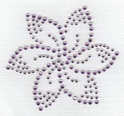 Flower Iron On Hot Fix Transfer Rhinestone --Lt. Pink