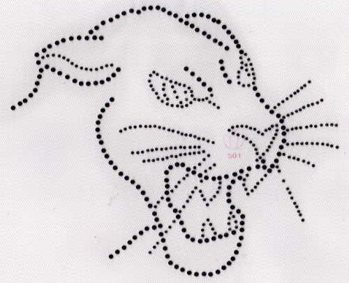 Jaguar Iron On Hot Fix Rhinestuds Transfer -- Black