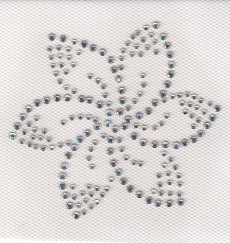 Flower Iron On Hot Fix Transfer Rhinestone --AB Clear