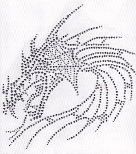 Silver Dragon Iron On Hot Fix Transfer Rhinestuds - Silver