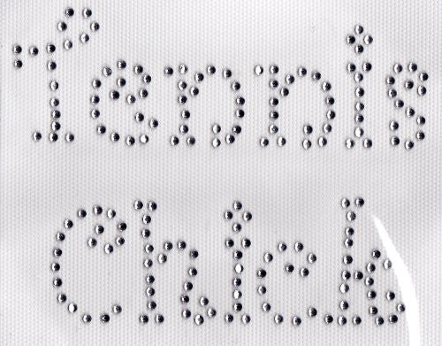 Tennis Chick Iron On Hot Fix Rhinestone Transfer -- Clear