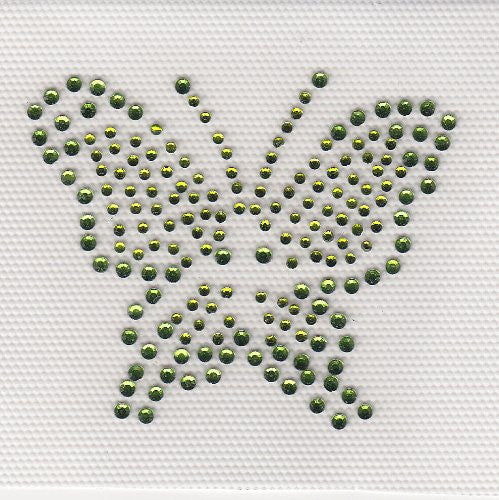 Butterfly Iron on Hot Fix Rhinestonestransfer --Green