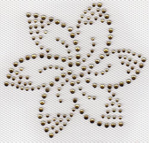Flower Iron On Hot Fix Transfer Rhinestone --Topaz(yellower)