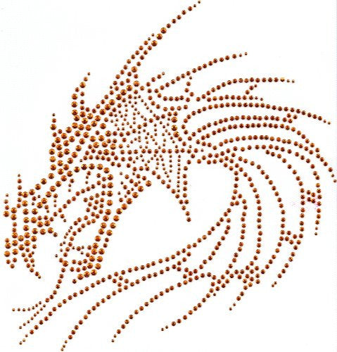 Gold Dragon Iron On Hot Fix Transfer Rhinestuds - Gold