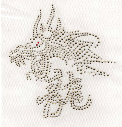 chinese character -- Dragon Iron On Hot Fix Transfer Rhinestone -- Topaz
