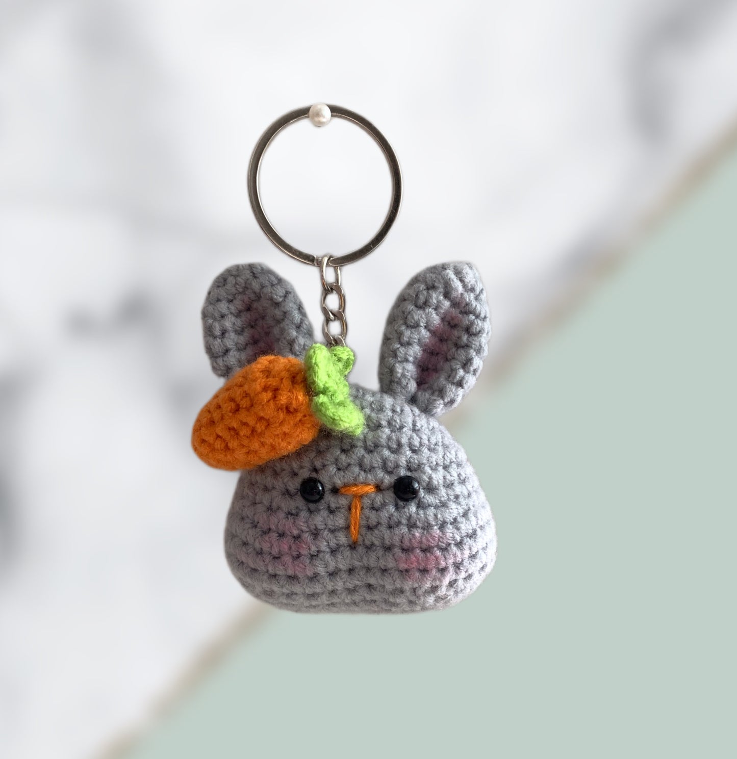 Handmade Crochet Bunny keychain