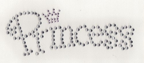 Princess with small crown Iron On Hot Fix Transfer Rhinestone -- Clea and Lt.Pink