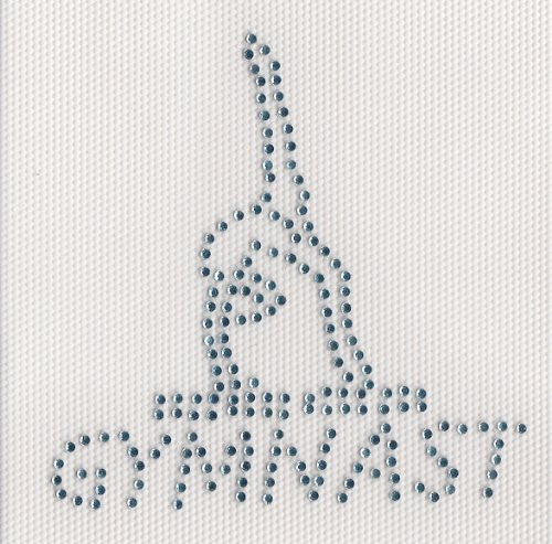 Gymnastic girl Iron On Hot Fix Rhinestone Transfer -- Aquamarine