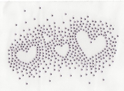Heart Iron On Hot Fix Transfer Rhinestone -- LT Pink
