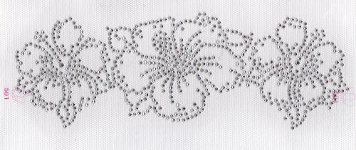 Large Flowers Iron On Hot Fix Transfer Rhinestone --AB Clear