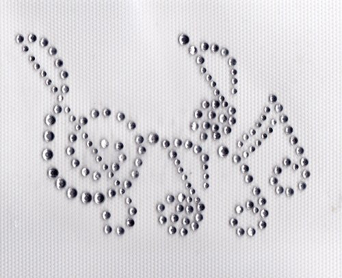Music Notes Iron On Hot Fix Rhinestone Transfer -- Clear