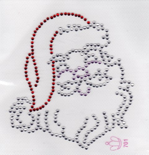 Santa Claus face Iron On Hot Fix Rhinestone Transfer