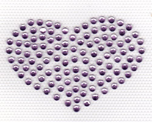 Lt. Pink Heart Iron On Hot Fix Rhinestone Transfer -- small