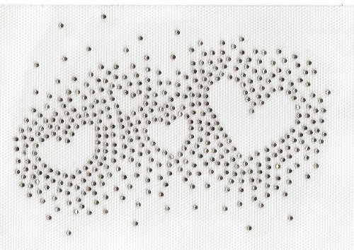 Heart Iron On Hot Fix Transfer Rhinestone -- LT topaz