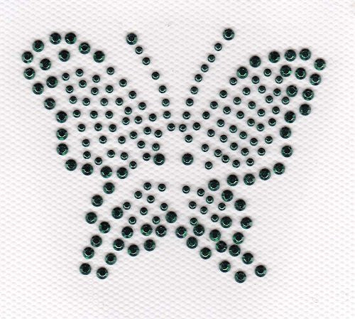 Butterfly Iron On Hot Fix Rhinestuds Transfer --Green