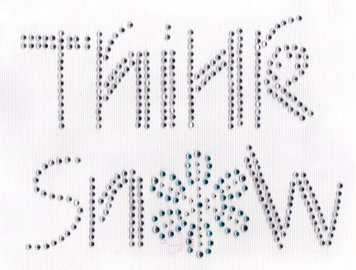 Think Snow Iron On Hot Fix Rhinestone Transfer -- Clear and Lt. Blue