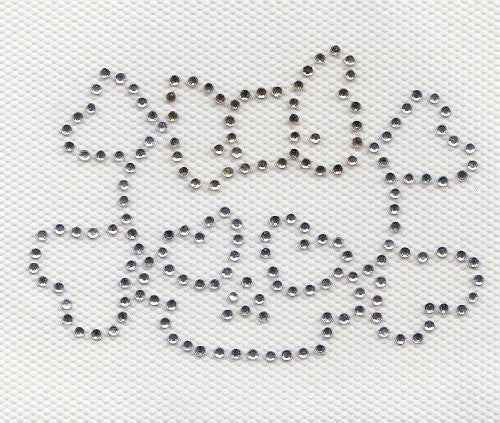 Small Skull Iron On Hot Fix Transfer Rhinestone --Clear and LT Topaz