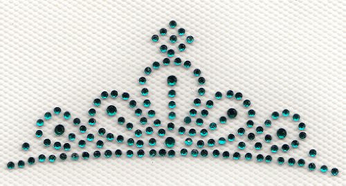 Small crown Iron On Hot Fix Transfer Rhinestone -- Emerald Green