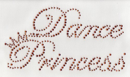 Dance Princess Iron On Hot Fix Transfer Rhinestone -- Orange