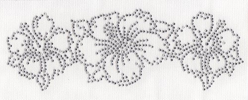 Large Flowers Iron On Hot Fix Transfer Rhinestone --Clear