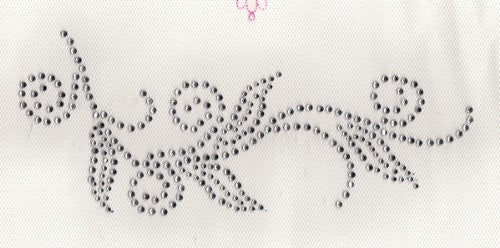 Neckline(RH) Iron On Hot Fix Rhinestone Transfer -- Clear