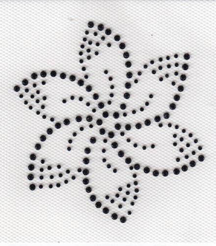 Flower Iron On Hot Fix Transfer Rhinestone --Black