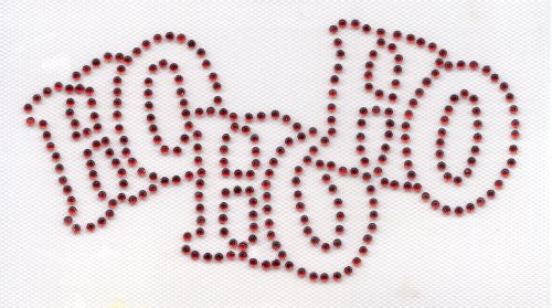 HOHOHO Iron On Hot Fix Rhinestone Transfer -- Red