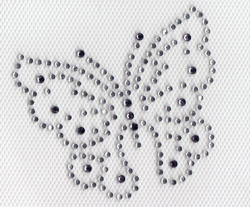 Butterfly Iron On Hot Fix Rhinestone Transfer --clear and Tanzanite